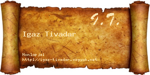 Igaz Tivadar névjegykártya